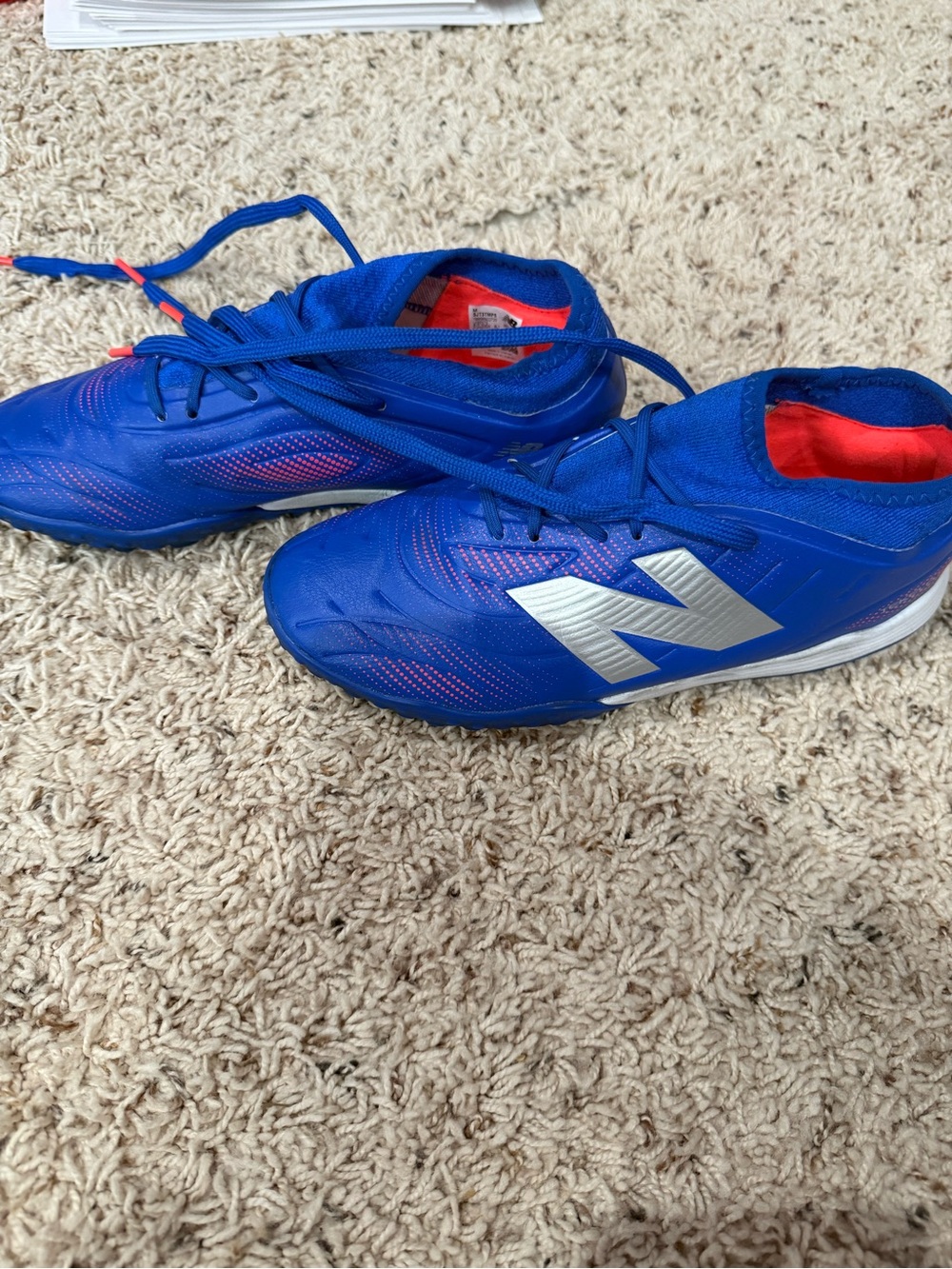 New Balance Kids' Blue soccer turf/indoor shoes